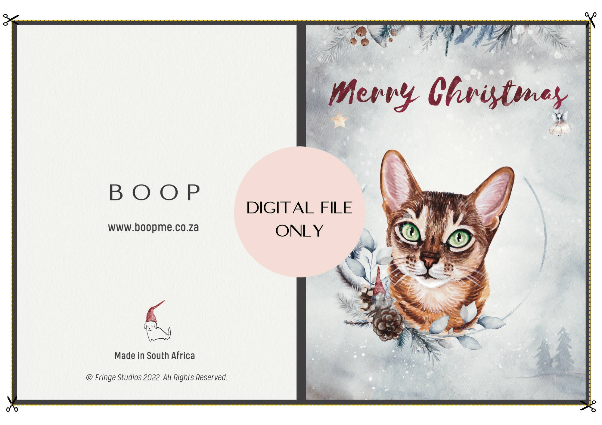 3P5siBMky3 cats - christmas card - printable - digital download only – boop