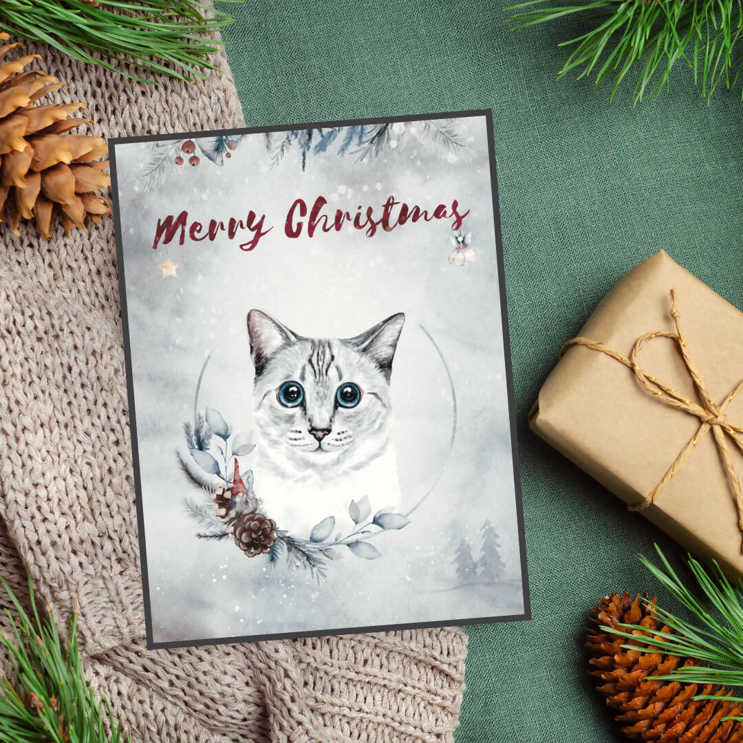 cats - christmas card - printable - digital download only – boop